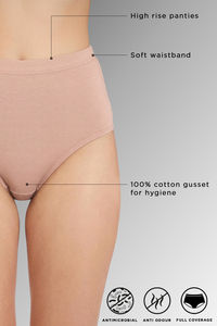 Zivame Anti-Microbial High Rise Full Coverage Hipster Panty (Pack of 3) - Multicolor — thumbnail 6